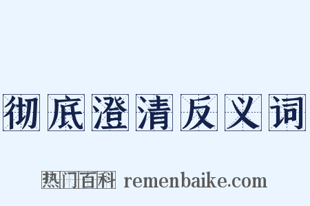 彻底澄清反义词是什么意思的图片